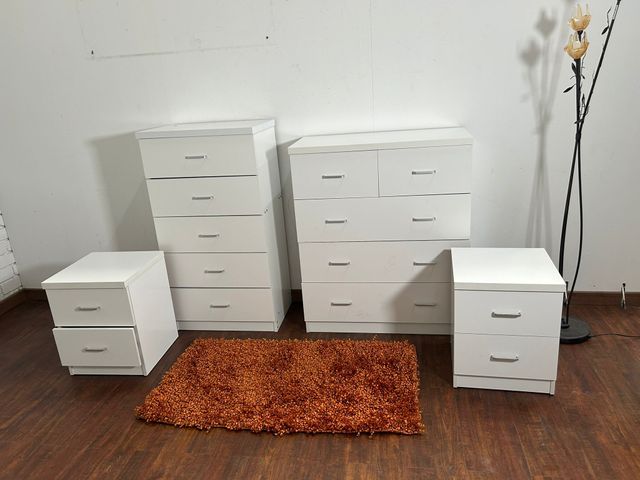 Conjunto dormitorio moderno blanco - completo