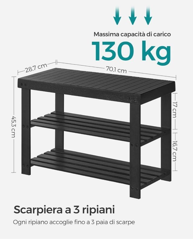 Zapatero SONGMICS madera y tela