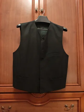 Traje negro completo caballero T-M regalo chaleco