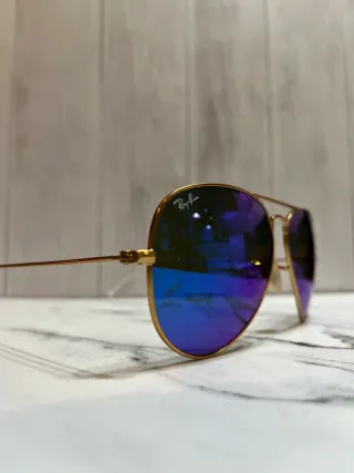 Gafas Ray-Ban Aviator Azul Dorado