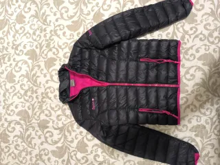 Abrigo Izas niña negro y rosa