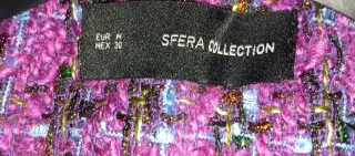 Chaqueta tweed morada detalles terciopelo y brillo