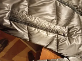 Abrigo Plumas Mujer Plata