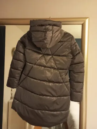 Abrigo Plumas Mujer Plata