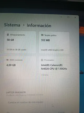 Portátil Asus E410M Plata y blanco