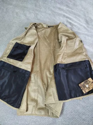 Giubbotto da pesca beige da uomo