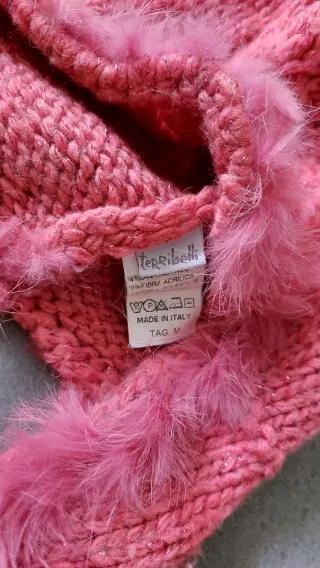 Cuffia bimba rosa con treccia