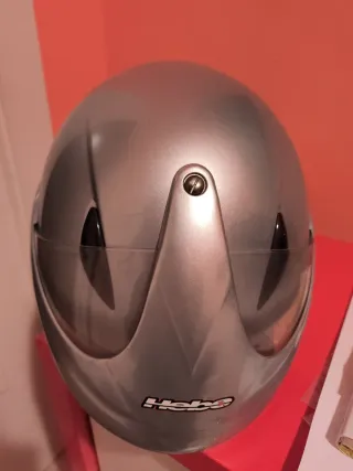 Casco de moto Hebo plateado