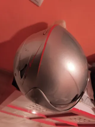 Casco de moto Hebo plateado