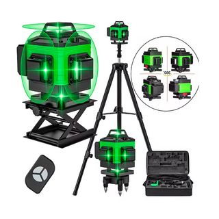 ESTUCHE NIVEL LASER VERDE 360° 16 LINEAS 2 BATERÍA