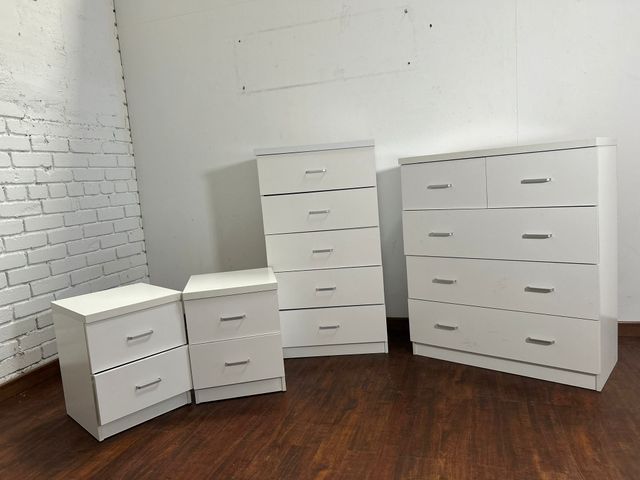 Conjunto de dormitório branco moderno - completo