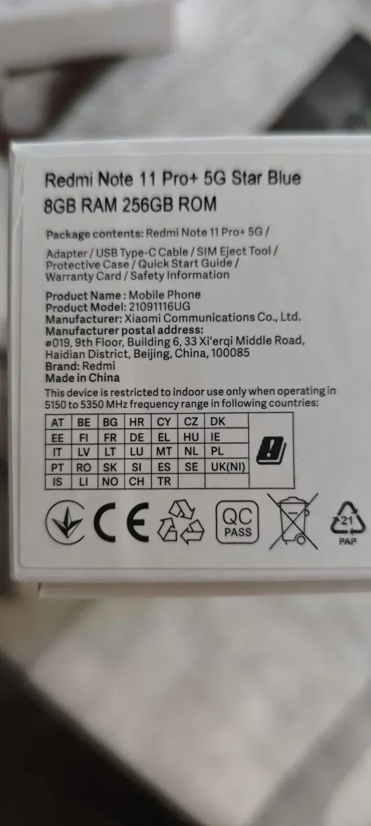 Xiaomi Redmi Note 11 Pro+ 5G blanco