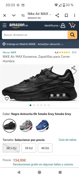 Zapatillas Nike Air Max Exosense número 43.