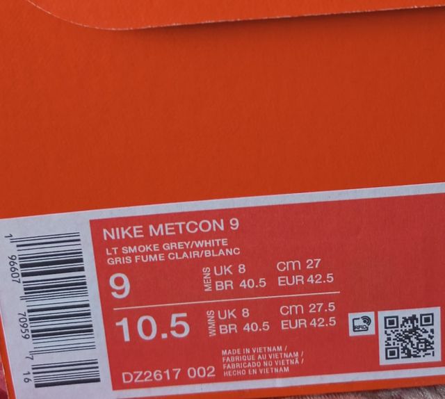 Nike Metcon 9 Zapatillas Crossfit Gris/Blanco