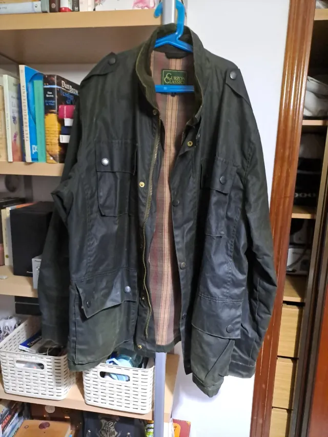 Parka encerada Curzon Classic verde caballero
