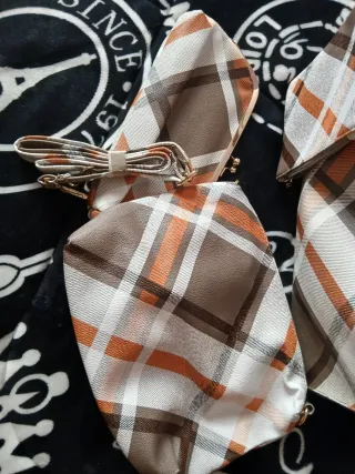 Bolso Burberry Cuadros Marrón Naranja