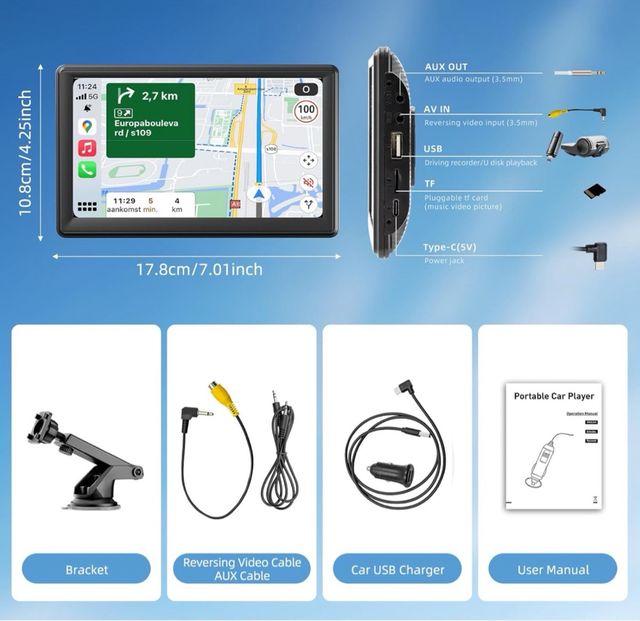 Pantalla Coche CarPlay 7”