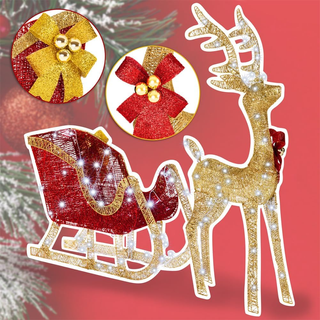 Renna Natalizia Luminosa XXL con Slitta per Estern