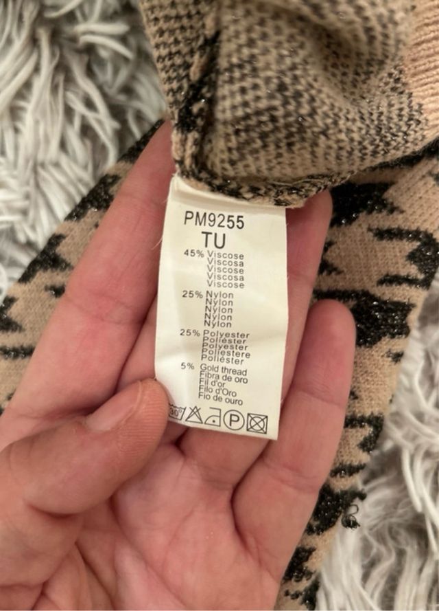 Jersey crop-top estampado pata de gallo