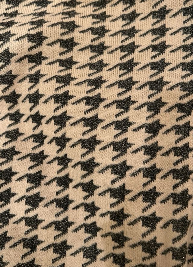 Jersey crop-top estampado pata de gallo