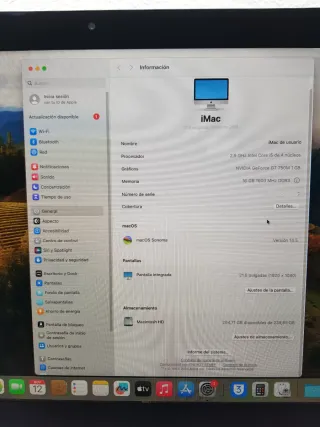 iMac 21'5" A1418 2013 Apple Plata