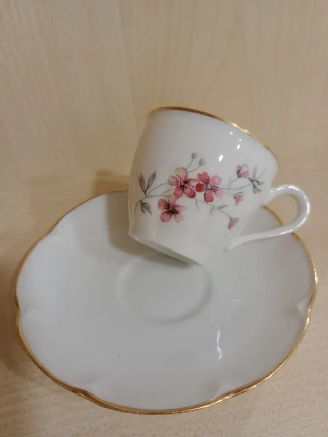 Taza de porcelana con platillo