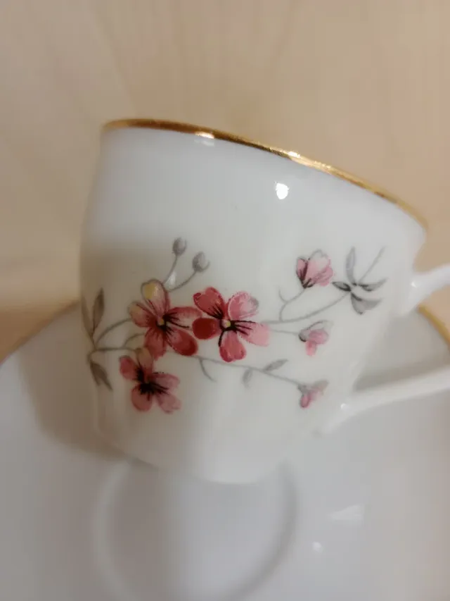 Taza de porcelana con platillo