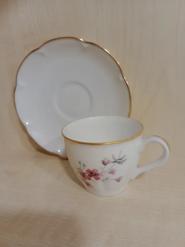 Taza de porcelana con platillo