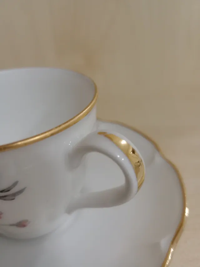 Taza de porcelana con platillo