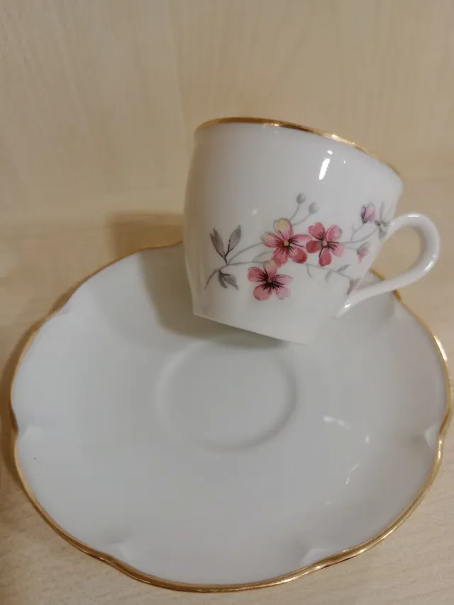 Taza de porcelana con platillo