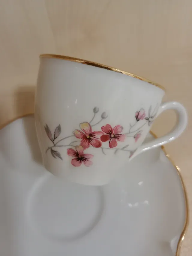 Taza de porcelana con platillo