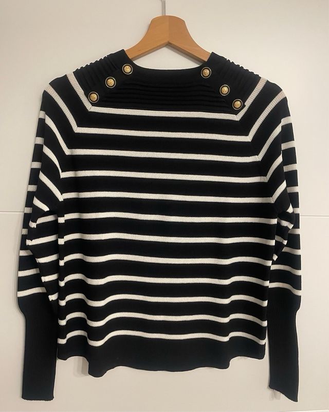 Jersey rayas blanco y negro talla M