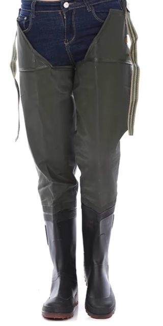 Botas de pesca altas verdes y negras