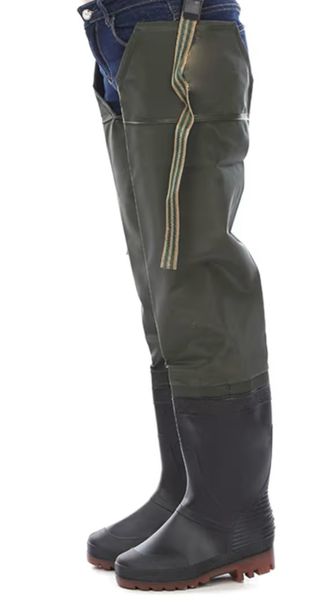 Botas de pesca altas verdes y negras