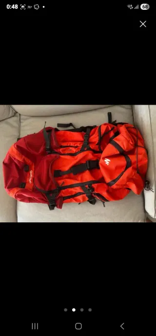 Mochila 60L Naranja/Roja