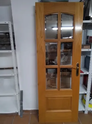Puertas de roble con cristal