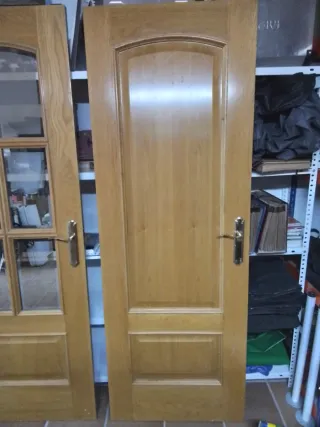 Puertas de roble con cristal