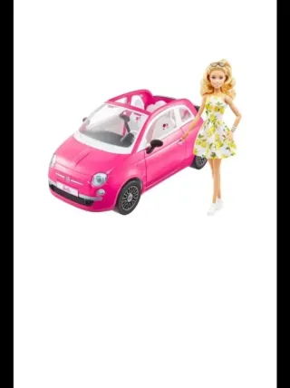 Barbie Fiat 500 Rosa en su caja sin estrenar