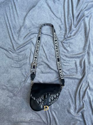Borsa Christian Dior Saddle Nera e Grigia