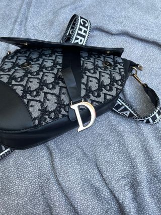 Borsa Christian Dior Saddle Nera e Grigia