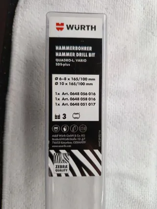 3 Brocas Wurth Hammerbohrer SDS-plus