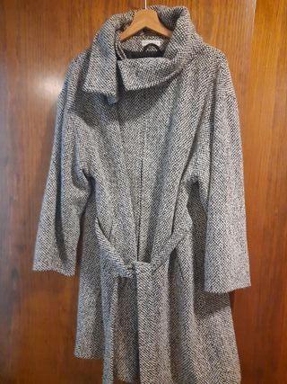 Abrigo Mujer de Lana Marca WEINBERG Negro/Gris