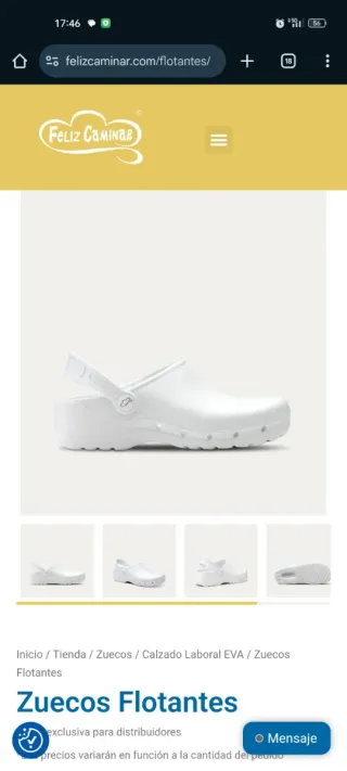 Zuecos sanitarios Feliz Caminar blancos