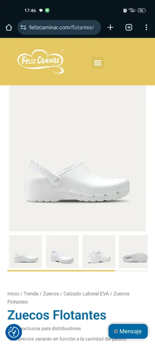 Zuecos sanitarios Feliz Caminar blancos