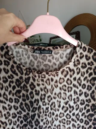 Vestido Zara Animal Print Talla M