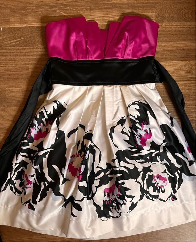 Vestido de evento Mujer Rosa y blanco