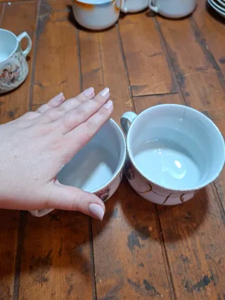 2 Tazas Grandes Porcelana Decoradas