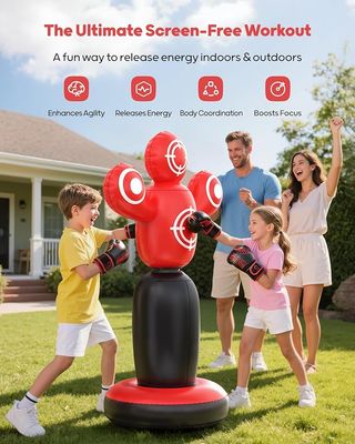 Saco Boxeo Karate Inflable Niño + Bomba