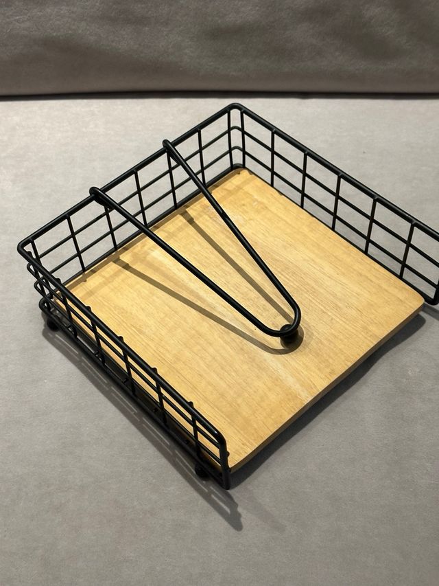 Servilletero moderno madera y metal