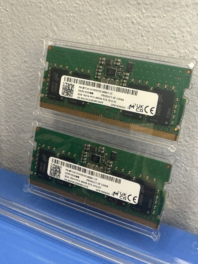 Crucial 16GB (2x8GB) DDR5 4800 SODIMM CL40